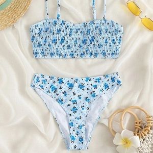 Floral Smocked Bikini